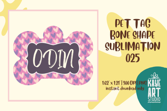 Bone Shape Dog Tag Sublimation PNG