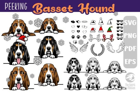 Peeking Basset Hound SVG