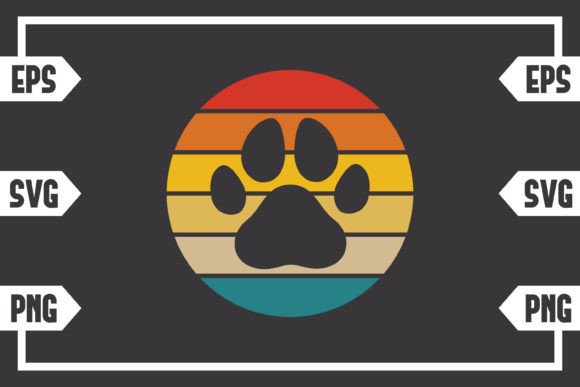 Retro Sun Dog Paw