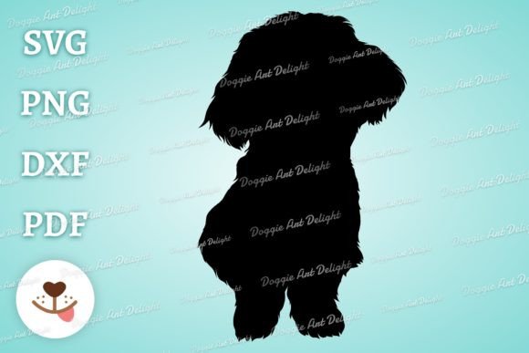 Sitting Maltipoo Embroidery Design