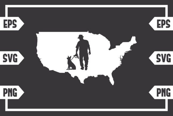 USA Map - Guy with Dog